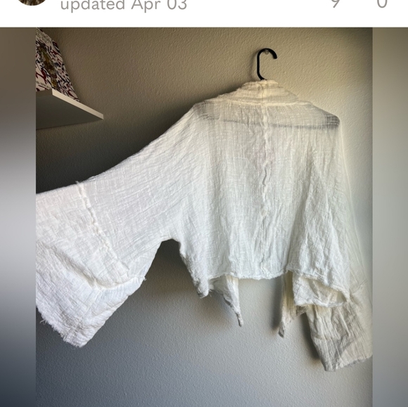 Free People Flyaway Ivory Cotton Cardigan - Picture 2 of 3